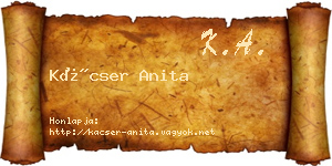 Kácser Anita névjegykártya